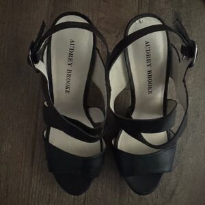 Audrey Brooke Black Strappy Heels